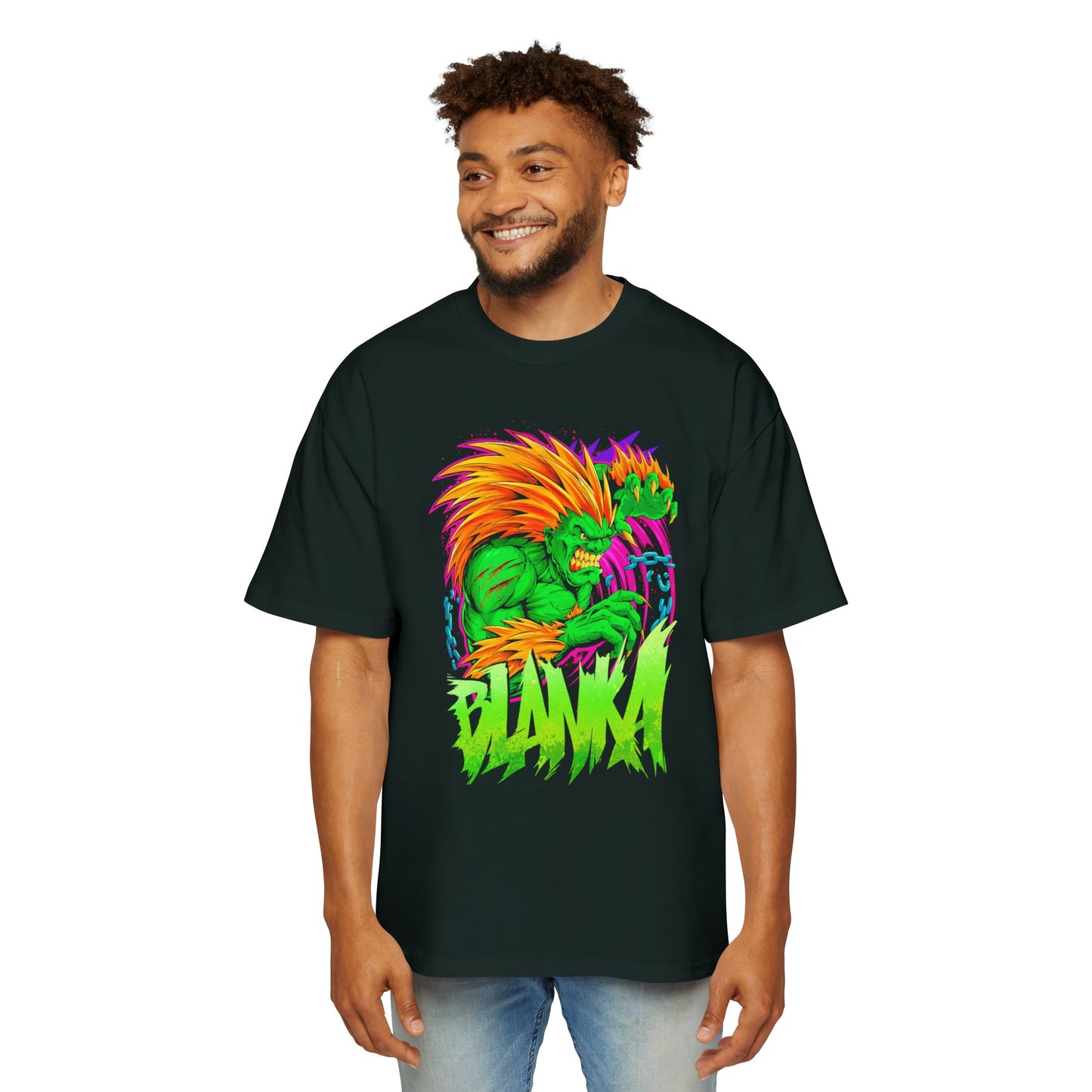 Retro Gaming - Street Fighter - Blanka - Heavy Oversized Tee