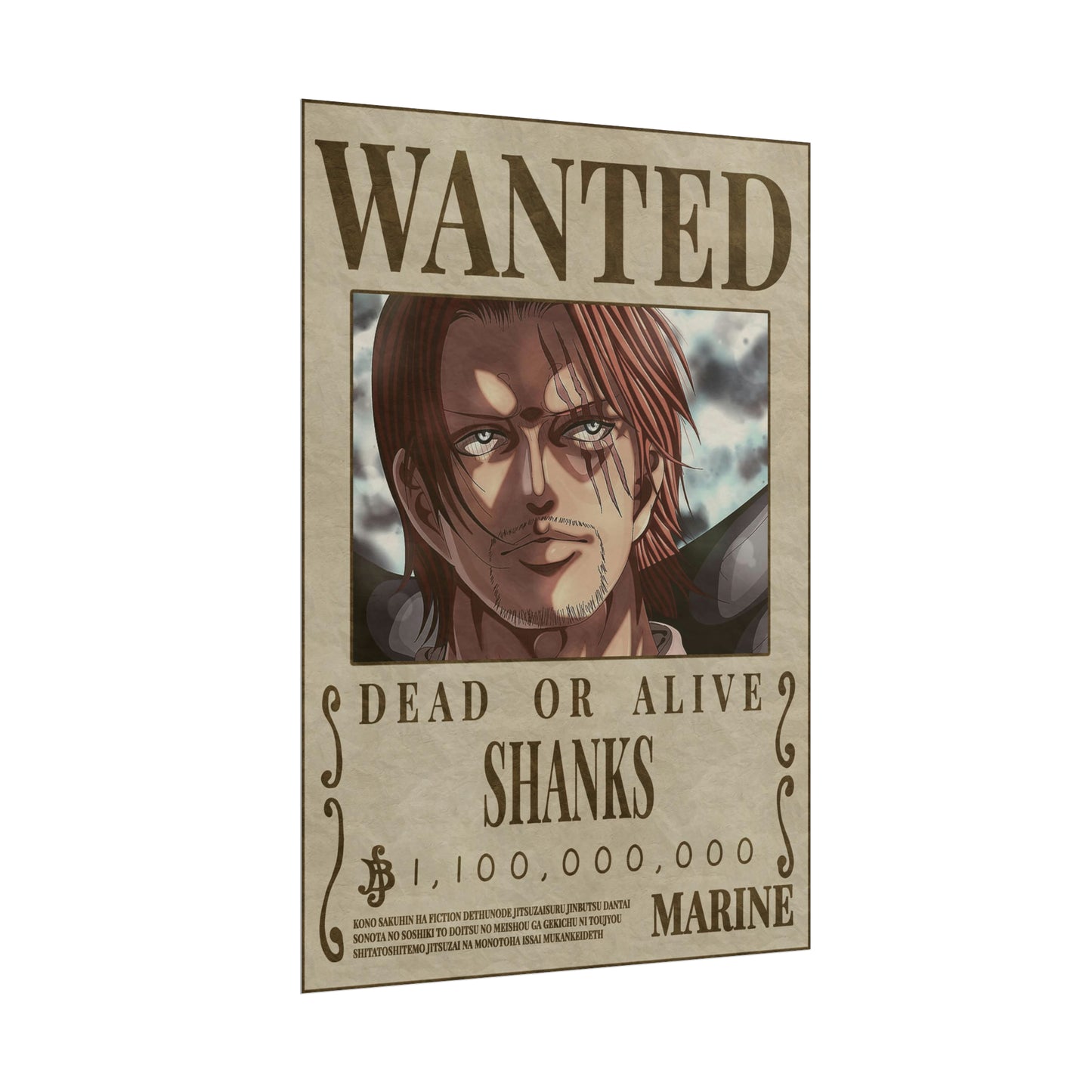 One Piece - Shanks Wanted Poster