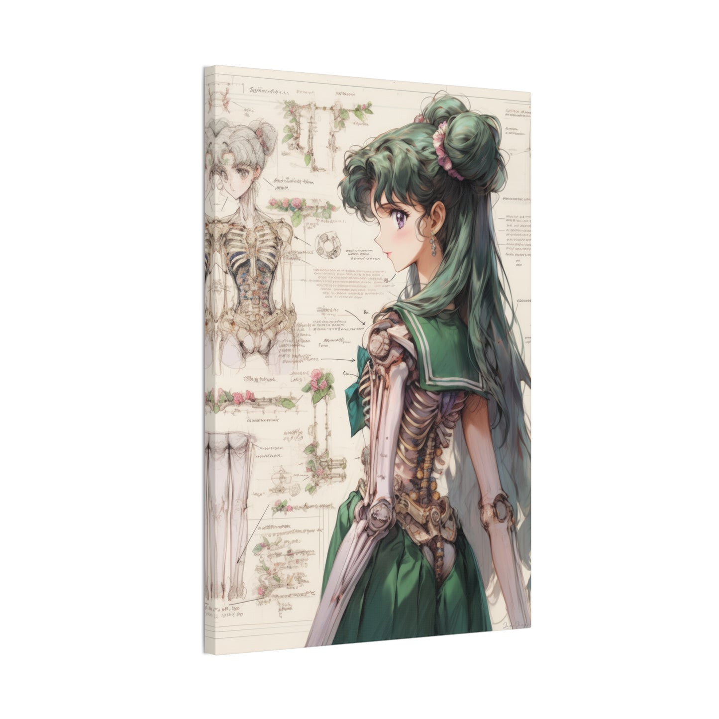 Sailor Moon - Sailor Pluto Skeleton - Fine Art Canvas