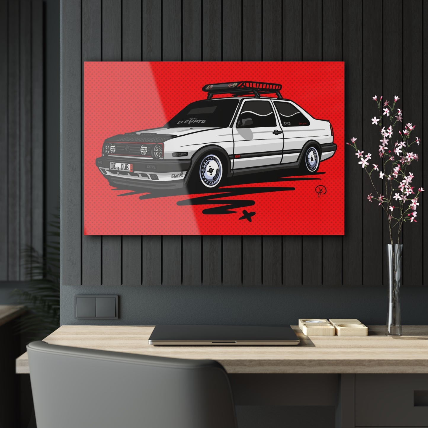 Sxetched X r0cean11 - 1988 VW Jetta Coupe - Acrylic Print