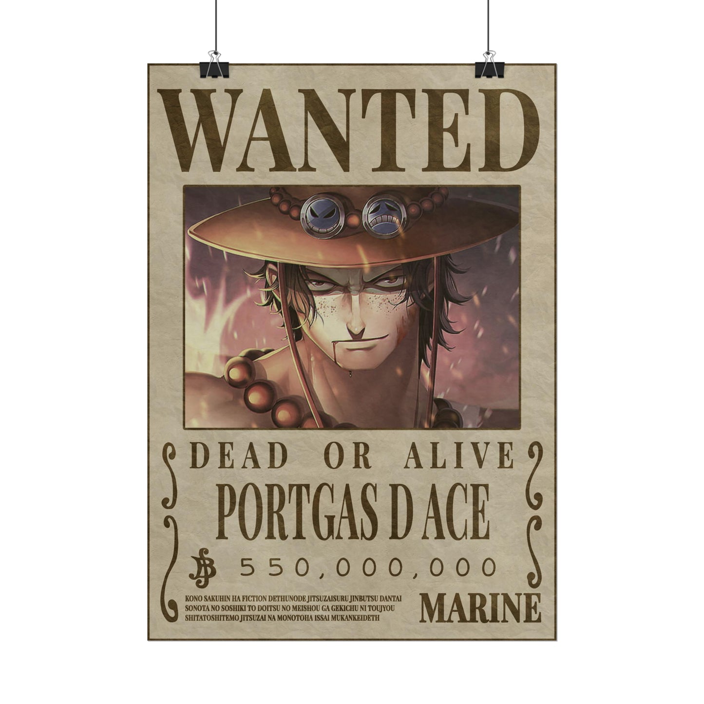 One Piece - Portgas D Ace Wanted Poster