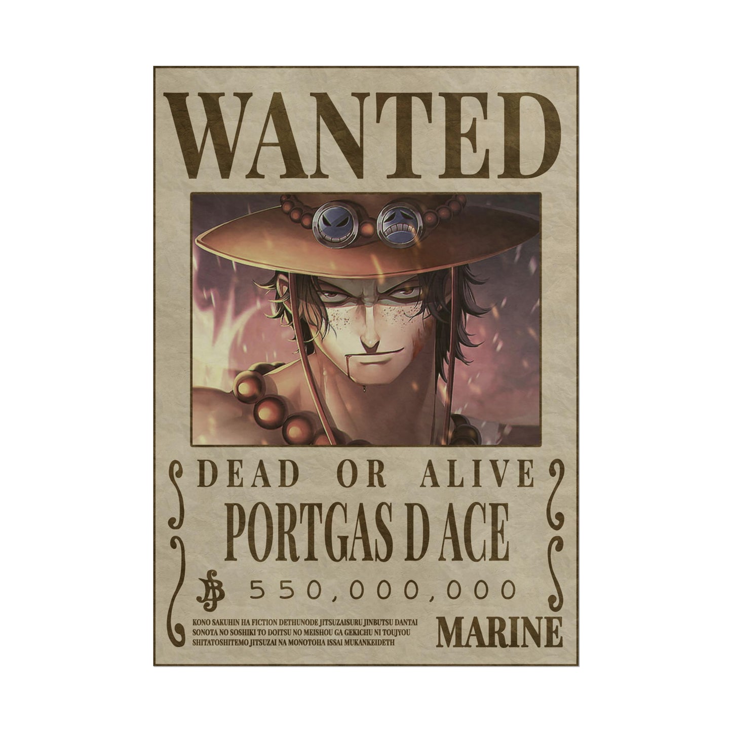 One Piece - Portgas D Ace Wanted Poster