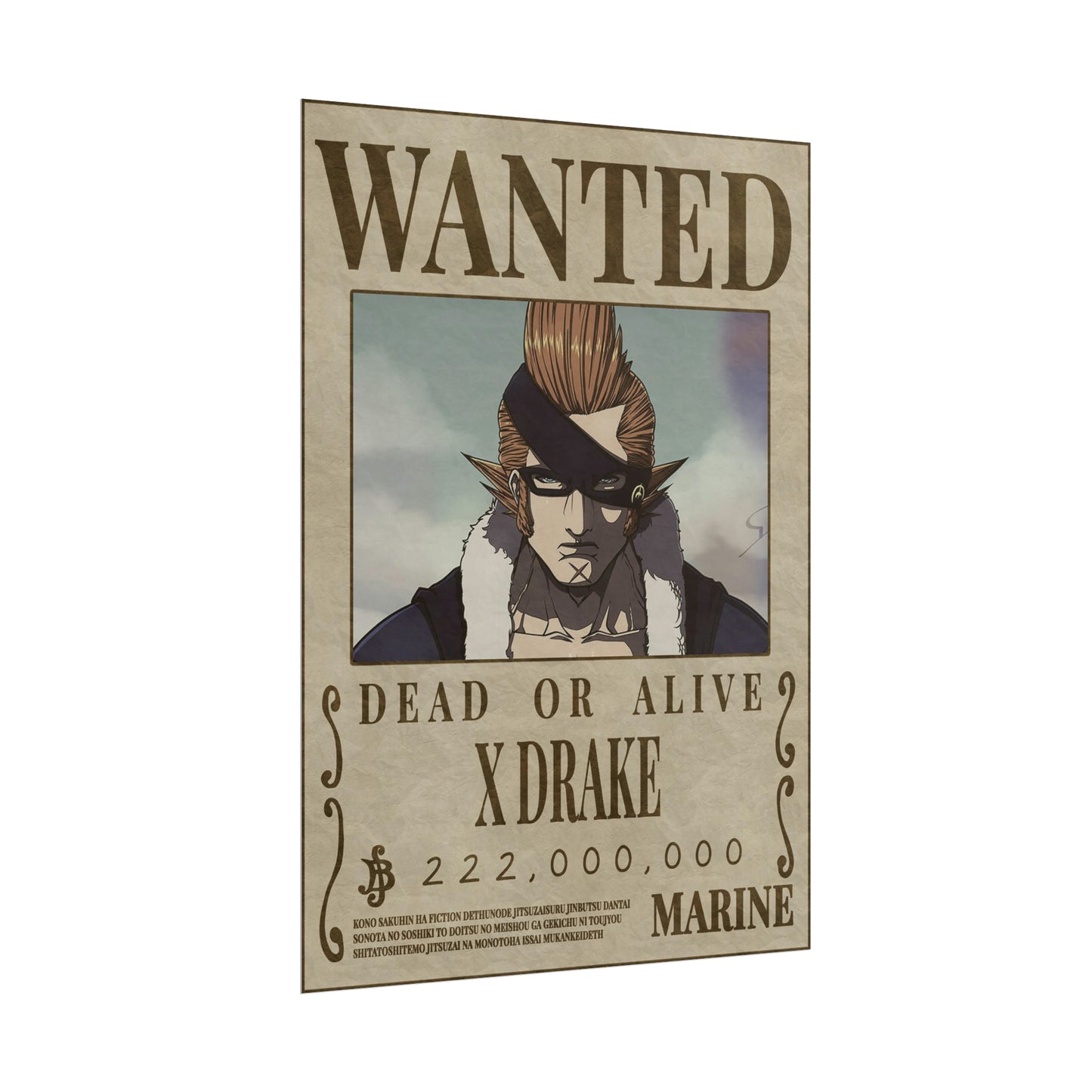 One Piece - X Drake Wanted Poster