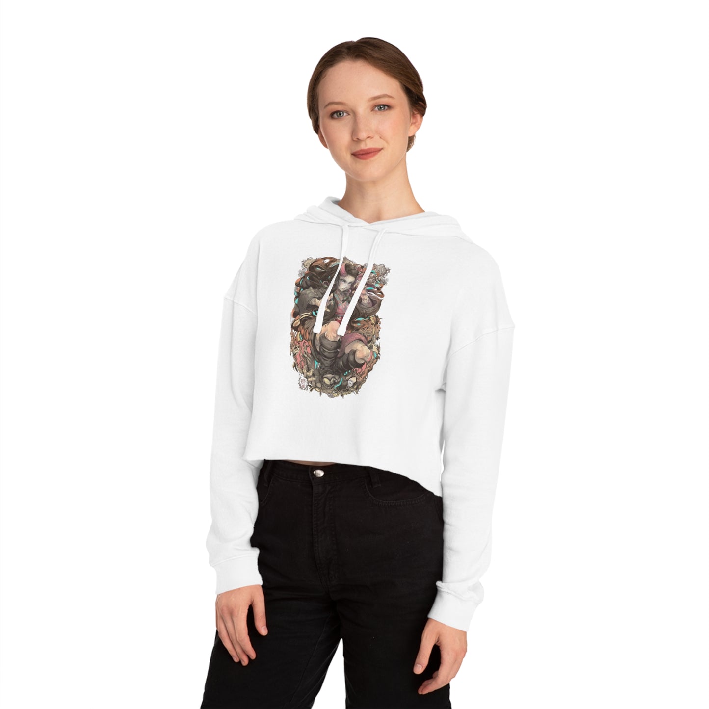 Demon Slayer - Nezuko - Womens Cropped Hoodie
