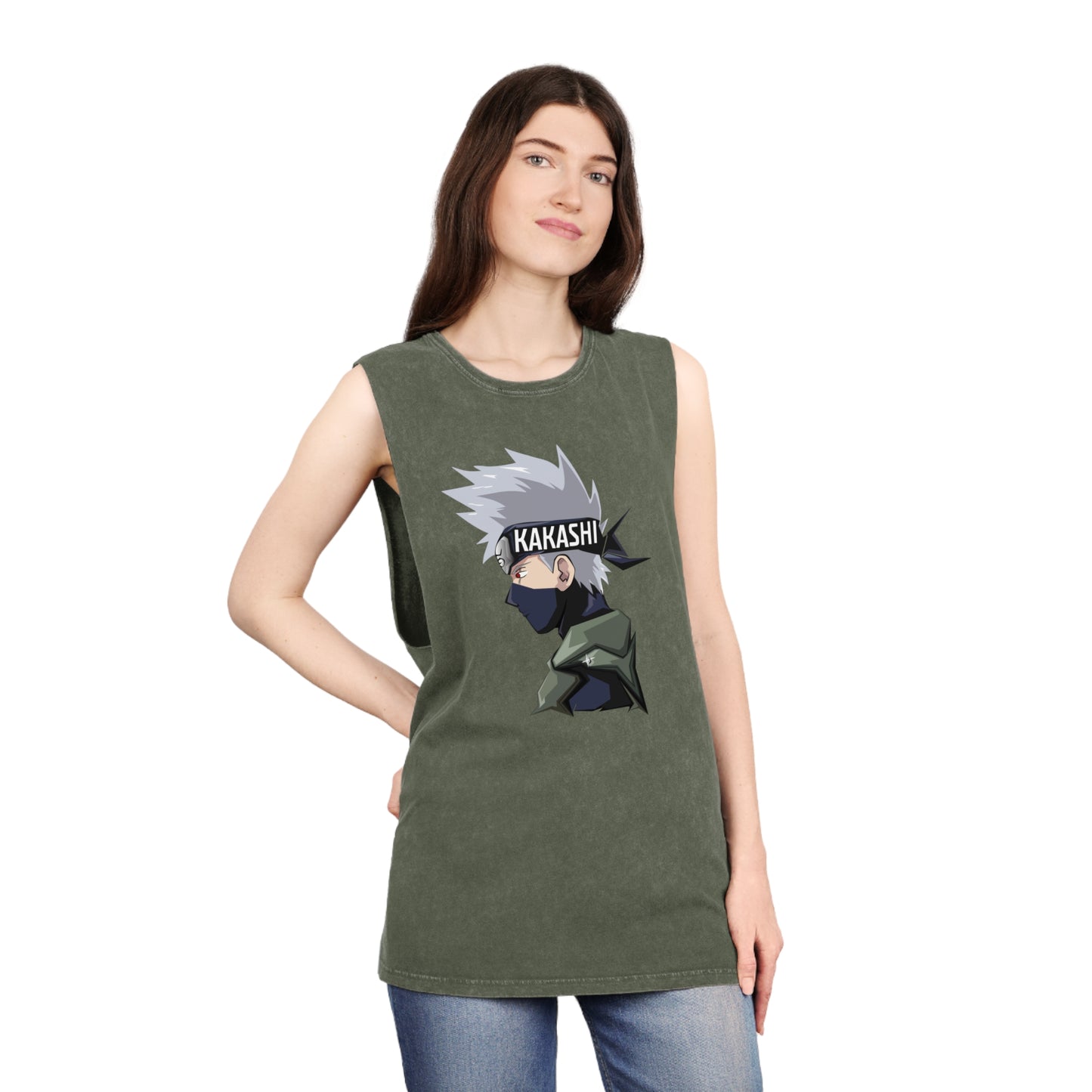 Naruto - Kakashi - Stonewash Tank Top