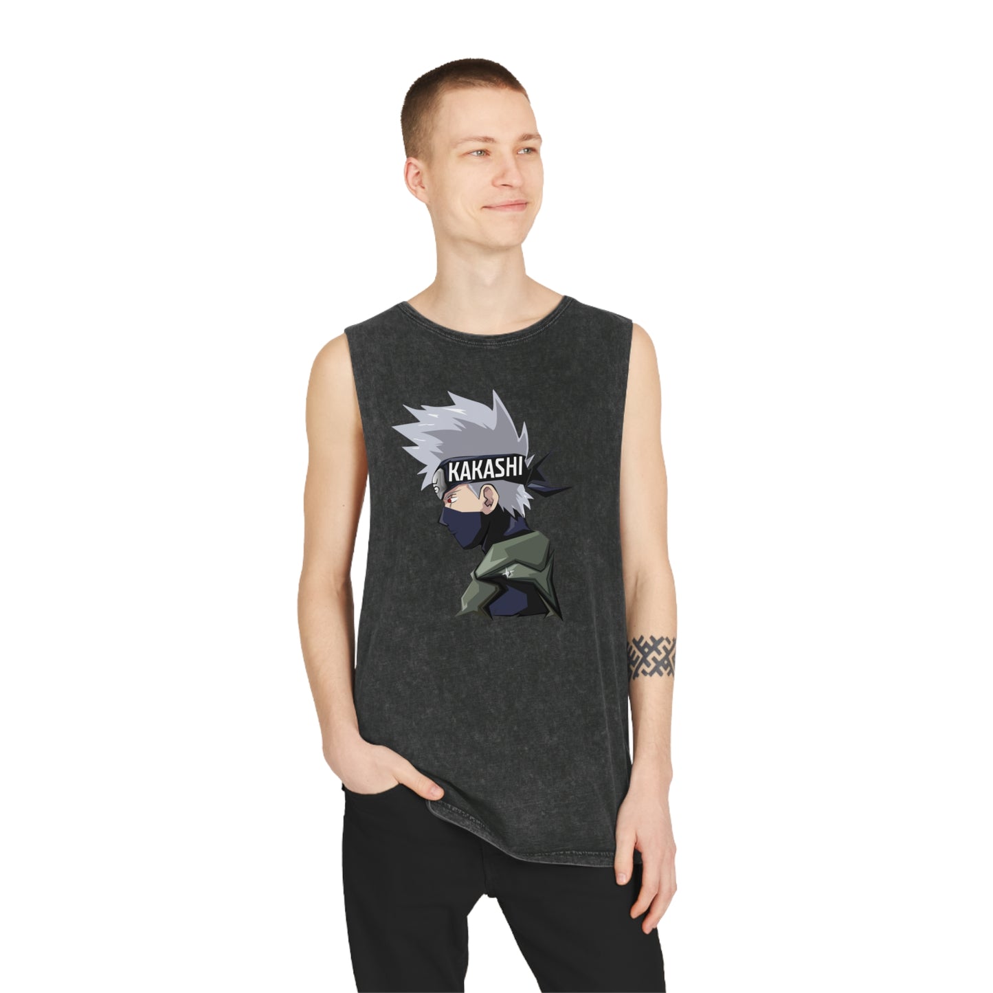 Naruto - Kakashi - Stonewash Tank Top