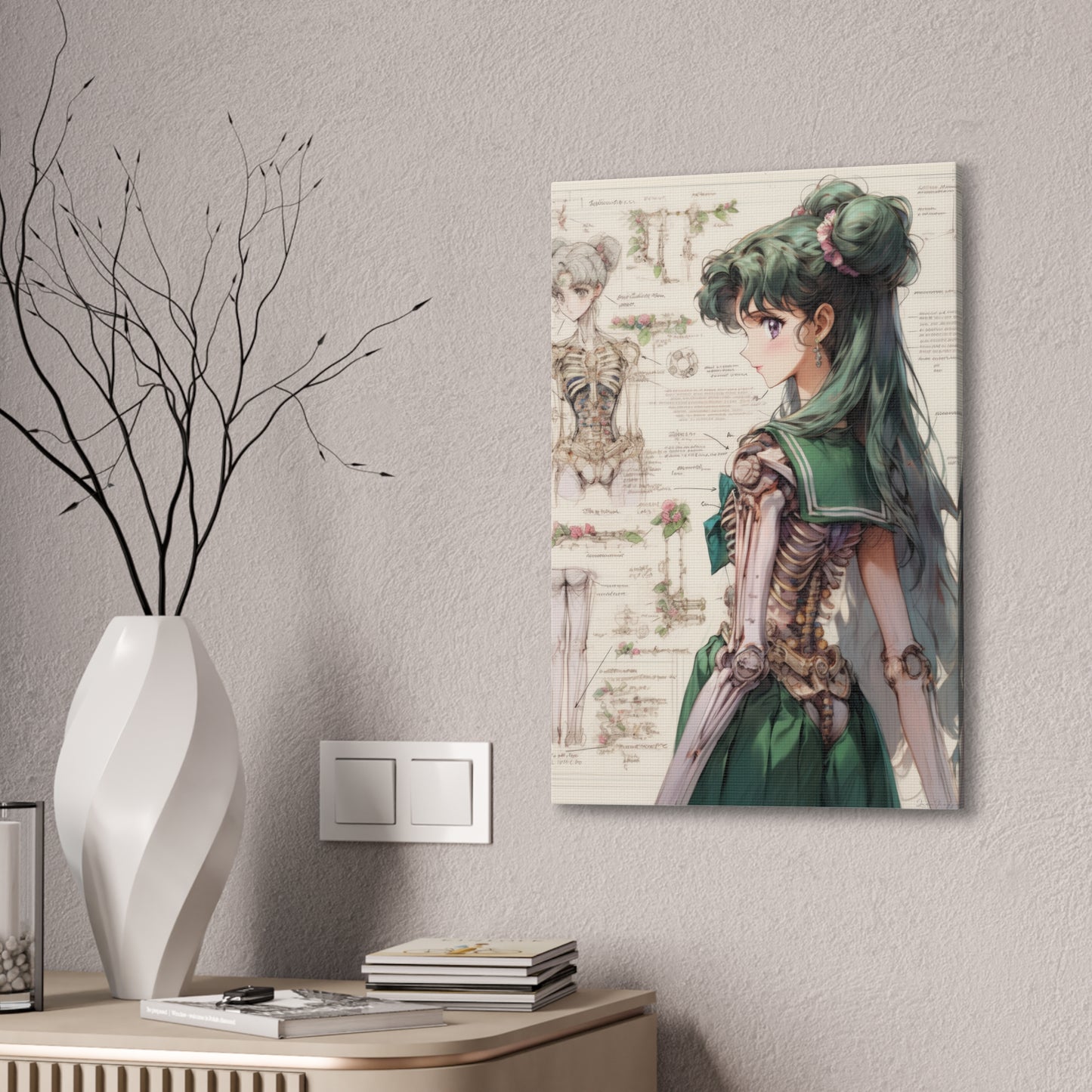 Sailor Moon - Sailor Pluto Skeleton - Fine Art Canvas