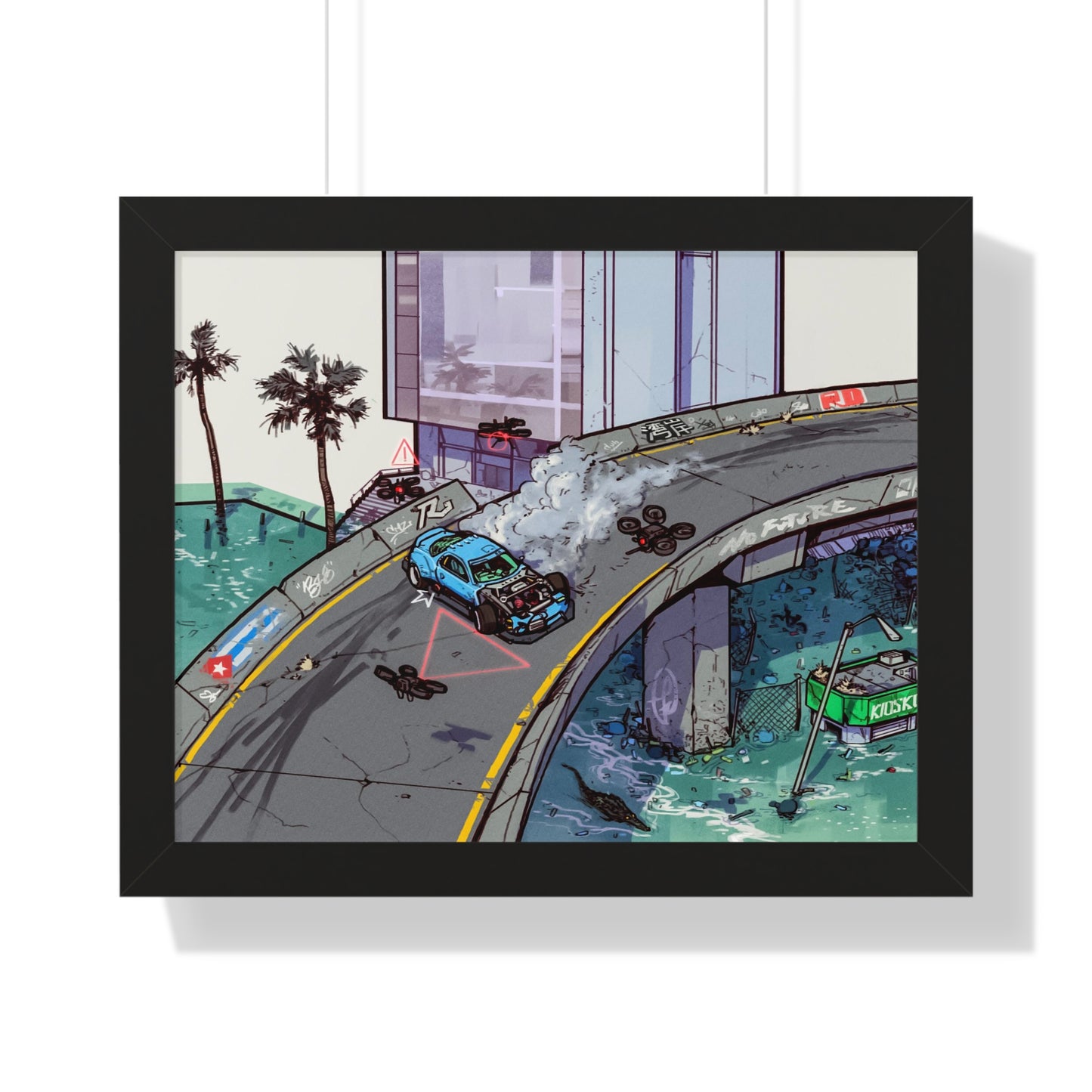 Anime '82 - No Future for Drifting - Framed Poster
