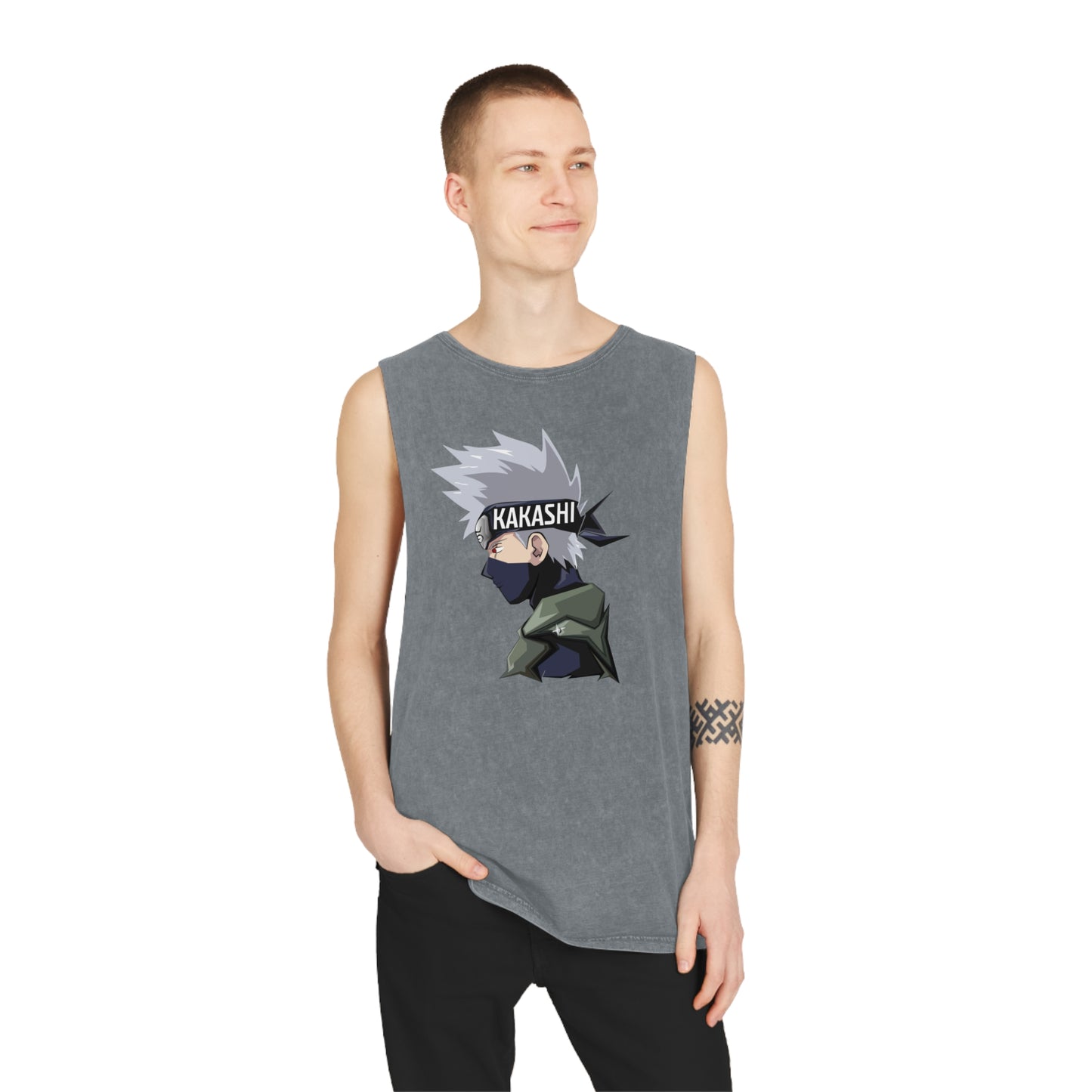 Naruto - Kakashi - Stonewash Tank Top