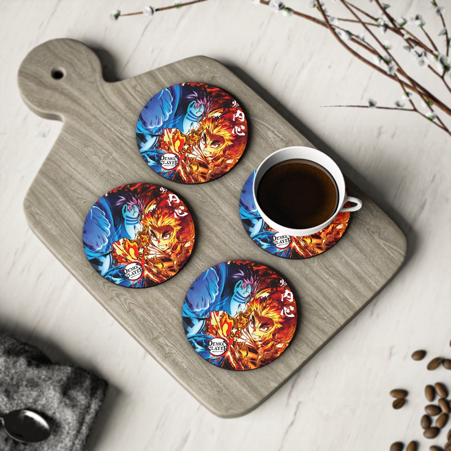 Demon Slayer - Akaza VS Rengoku - Coasters
