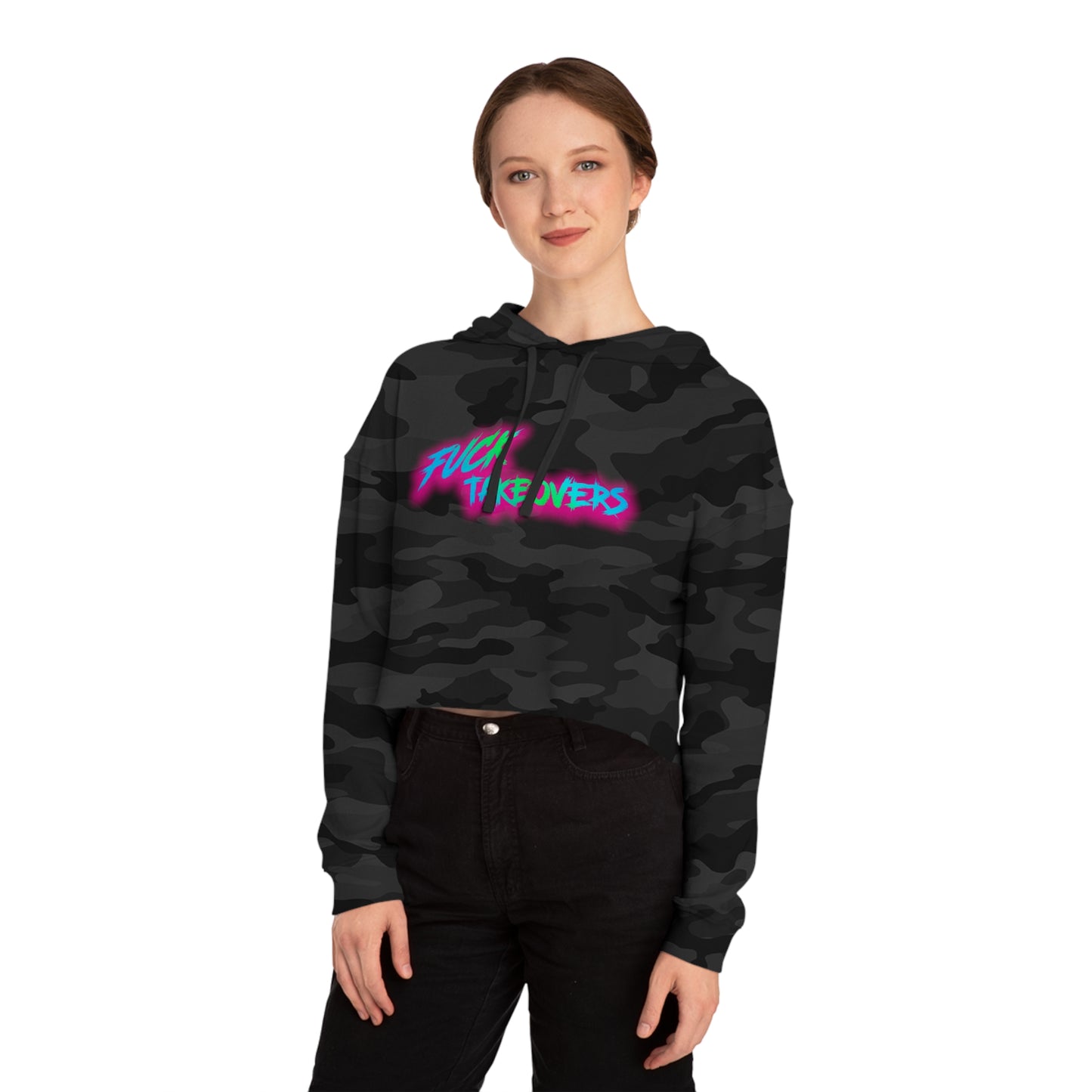 r0cean11 - F*ck Takeovers - Womens Cropped Hoodie