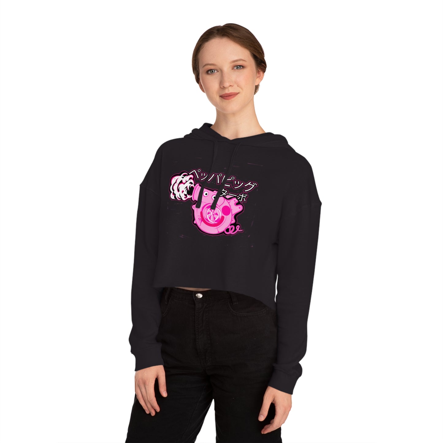 r0cean11 - P3PP@ TURBO - Womens Cropped Hooded Sweatshirt