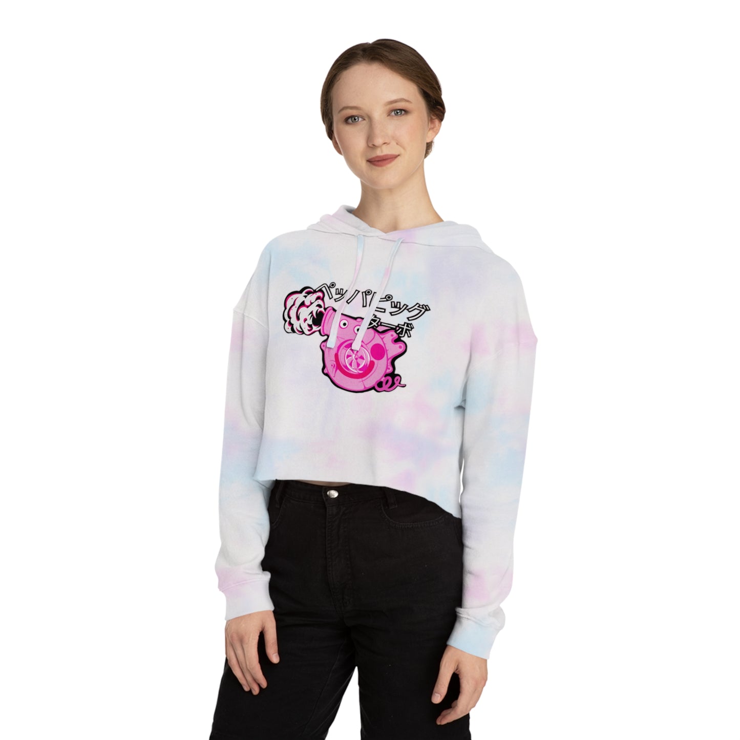 r0cean11 - P3PP@ TURBO - Womens Cropped Hooded Sweatshirt