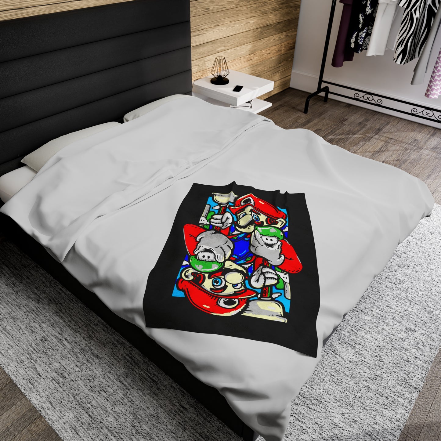 Mario - Playing Card - Velveteen Plush Blanket