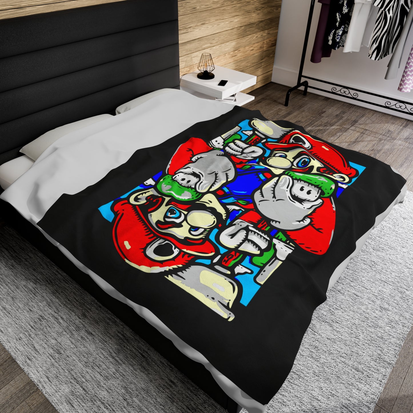 Mario - Playing Card - Velveteen Plush Blanket