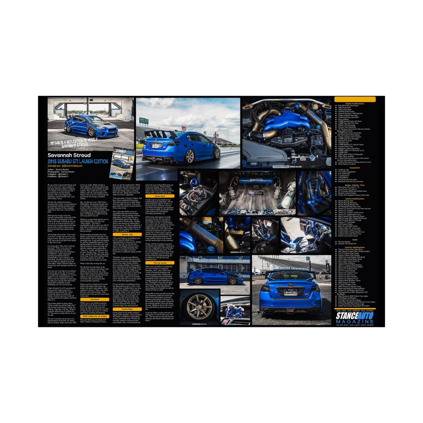 Stance Auto Magazine - 2015 Subaru STI Launch Edition - Poster