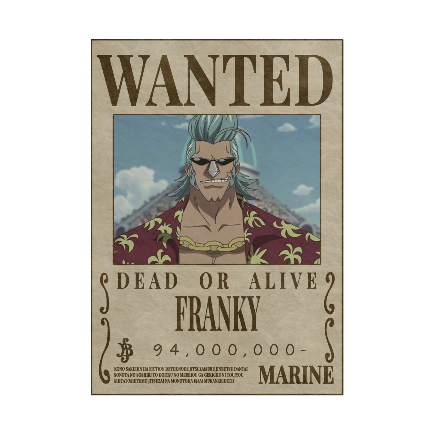 One Piece - Franky Wanted Poster