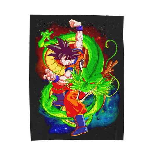 Dragon Ball - Goku and Shenron - Velveteen Plush Blanket