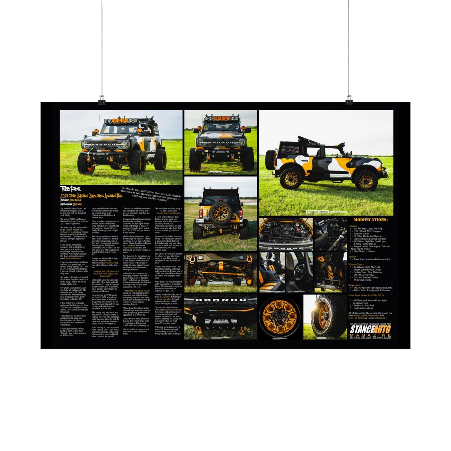 Stance Auto Magazine 2021 Ford Bronco Badlands AdvanceTrac - Poster