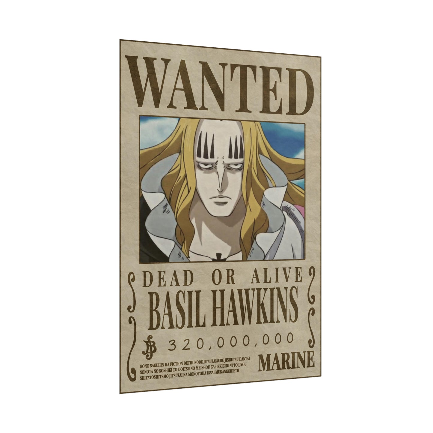 One Piece - Basil Hawkins Wanted Poster
