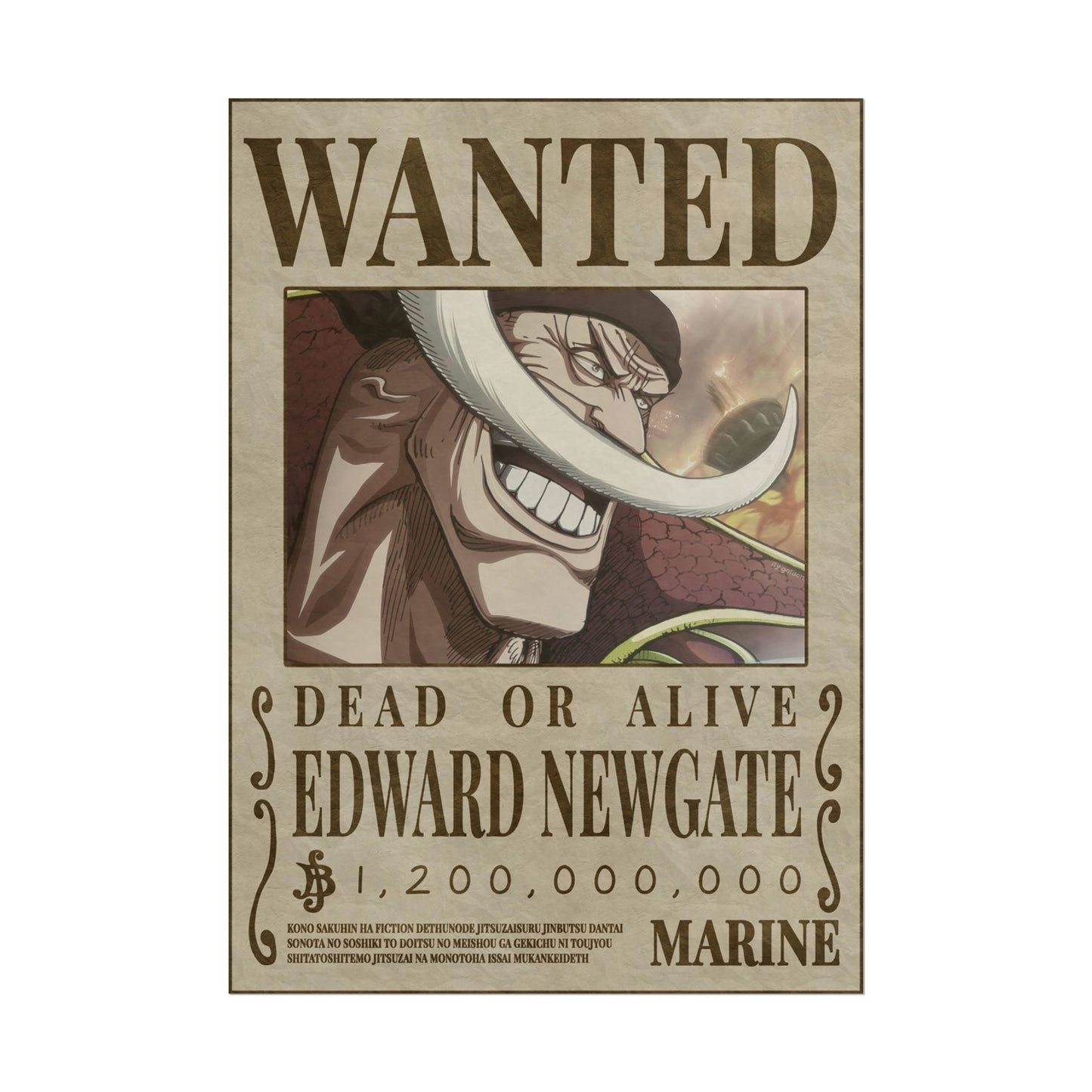 One Piece - Edward Newgate Wanted Poster