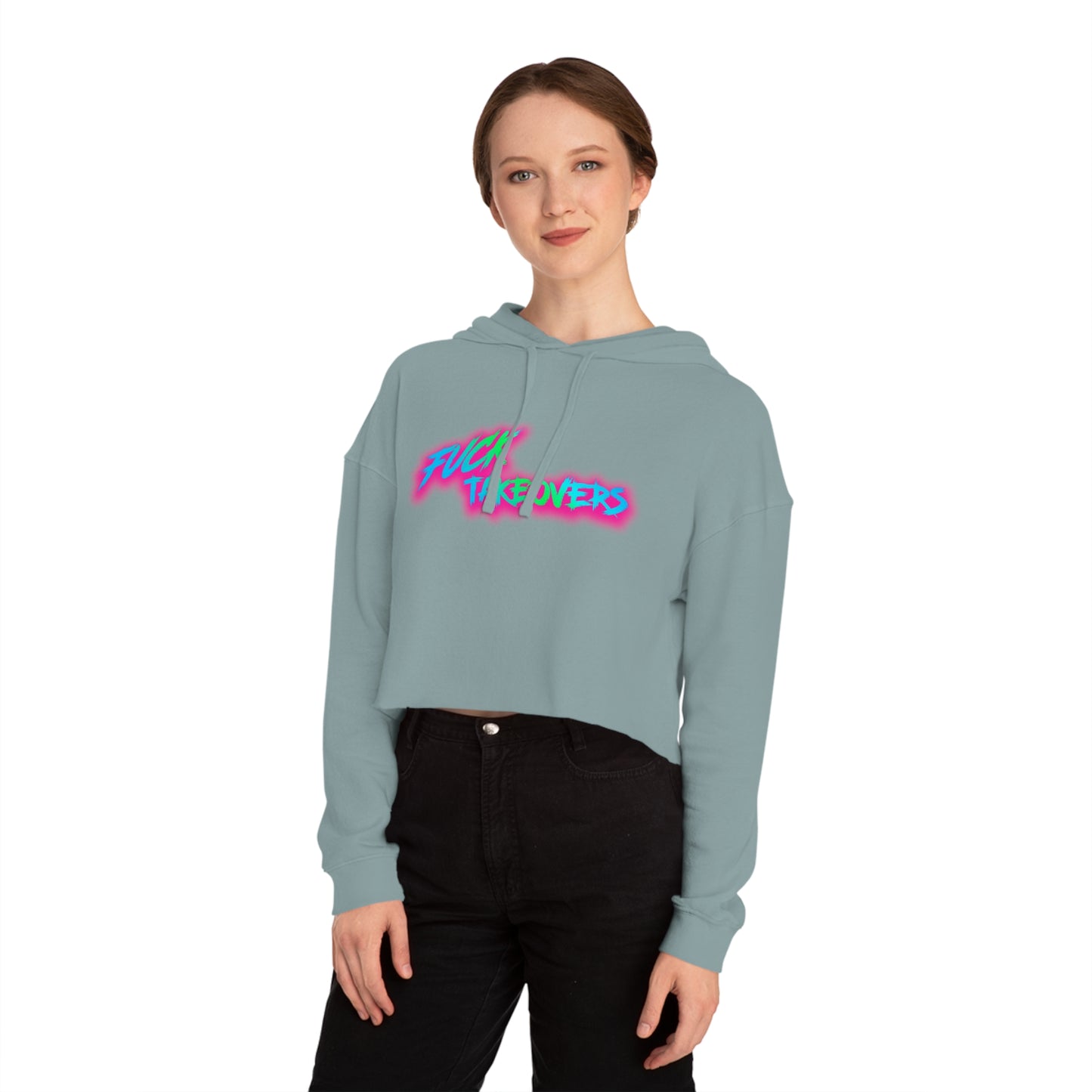 r0cean11 - F*ck Takeovers - Womens Cropped Hoodie