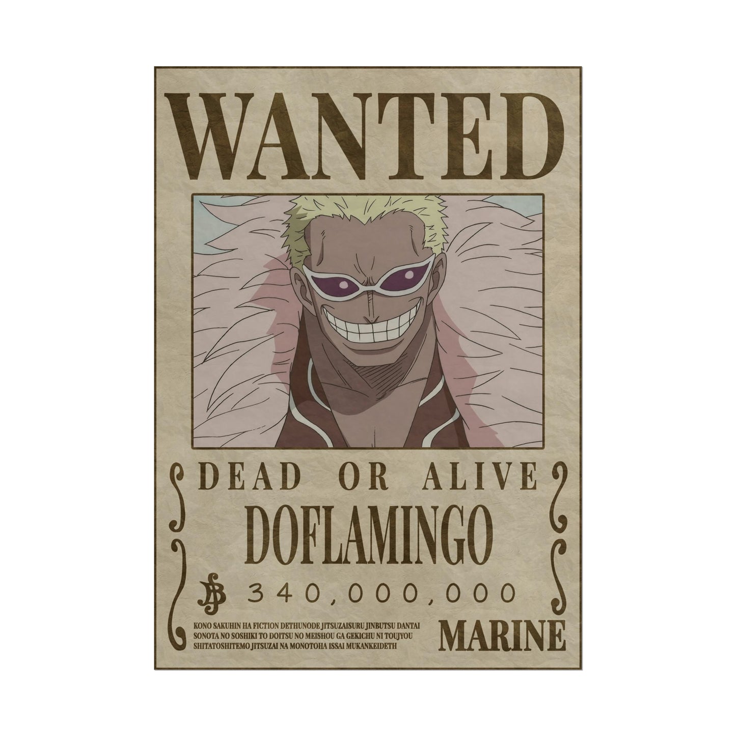 One Piece - Doflamingo Wanted Poster