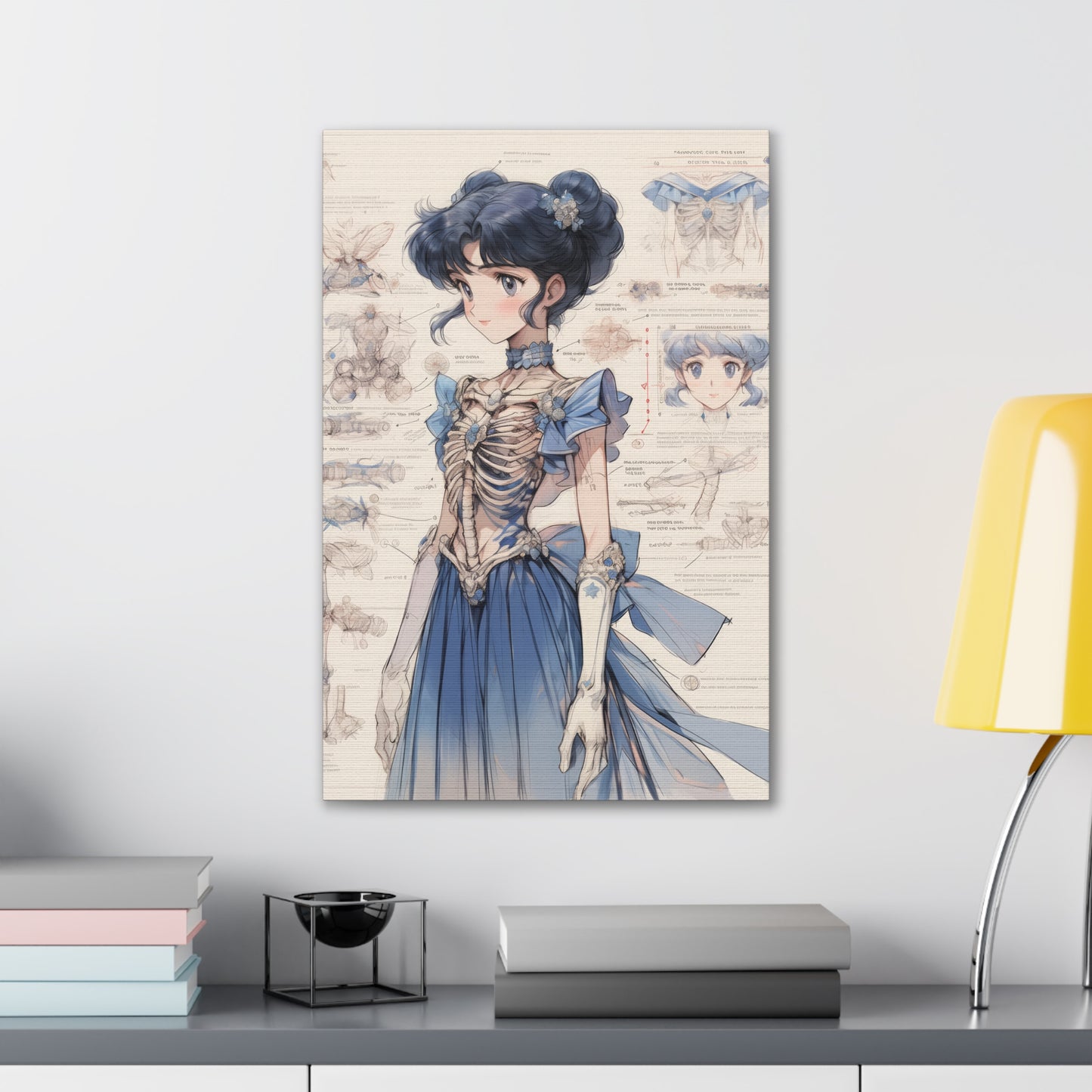 Sailor Moon - Sailor Mercury Skeleton - Fine Art Canvas