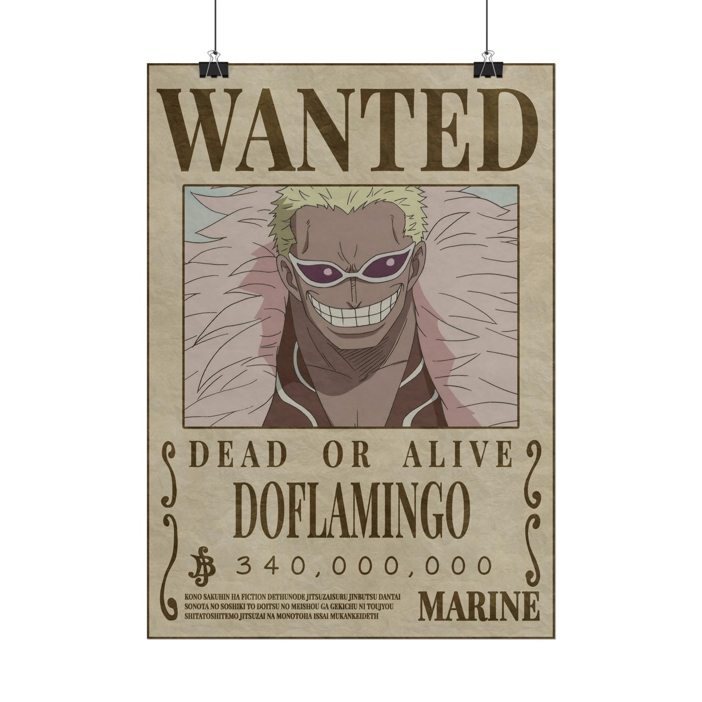 One Piece - Doflamingo Wanted Poster