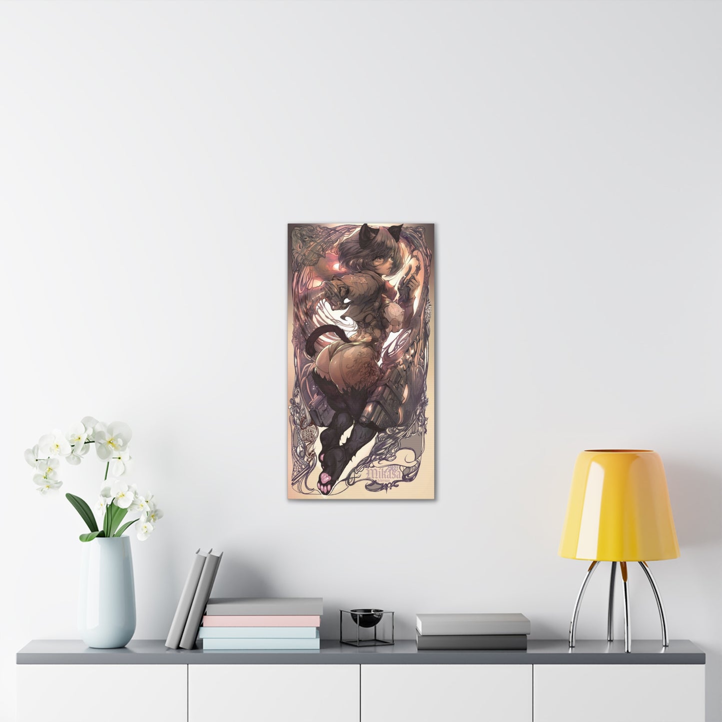 Attack on Titan - Mikasa Kitten Variation - Fine Art Canvas