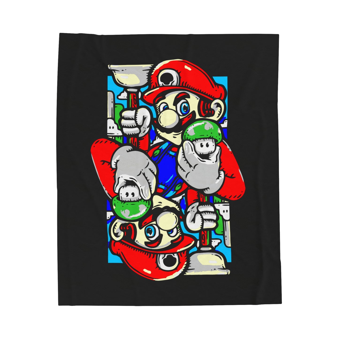 Mario - Playing Card - Velveteen Plush Blanket