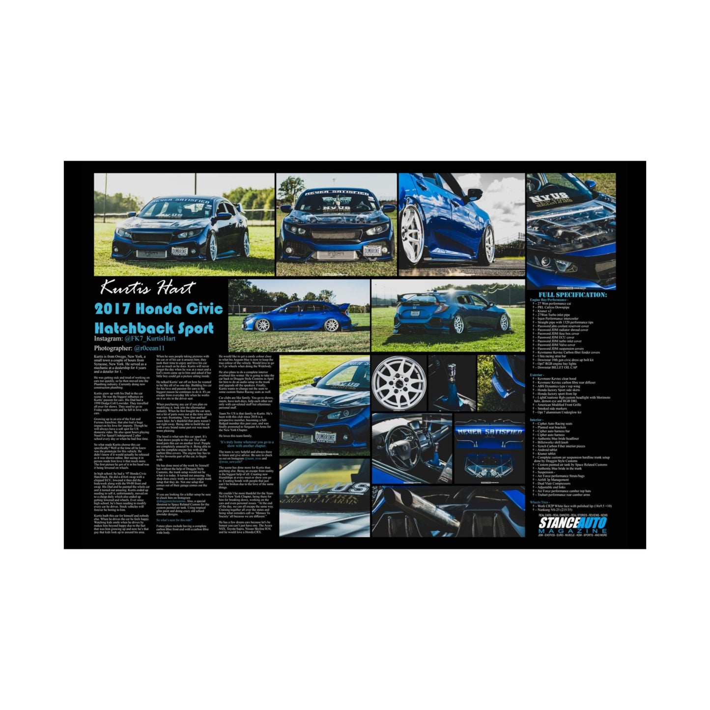 Stance Auto Magazine - 2017 Honda Civic - Poster