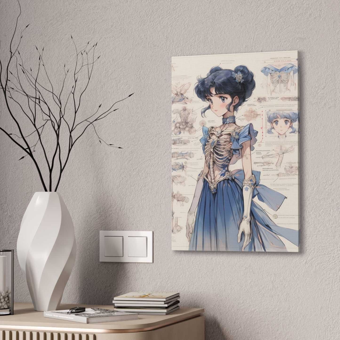 Sailor Moon - Sailor Mercury Skeleton - Fine Art Canvas