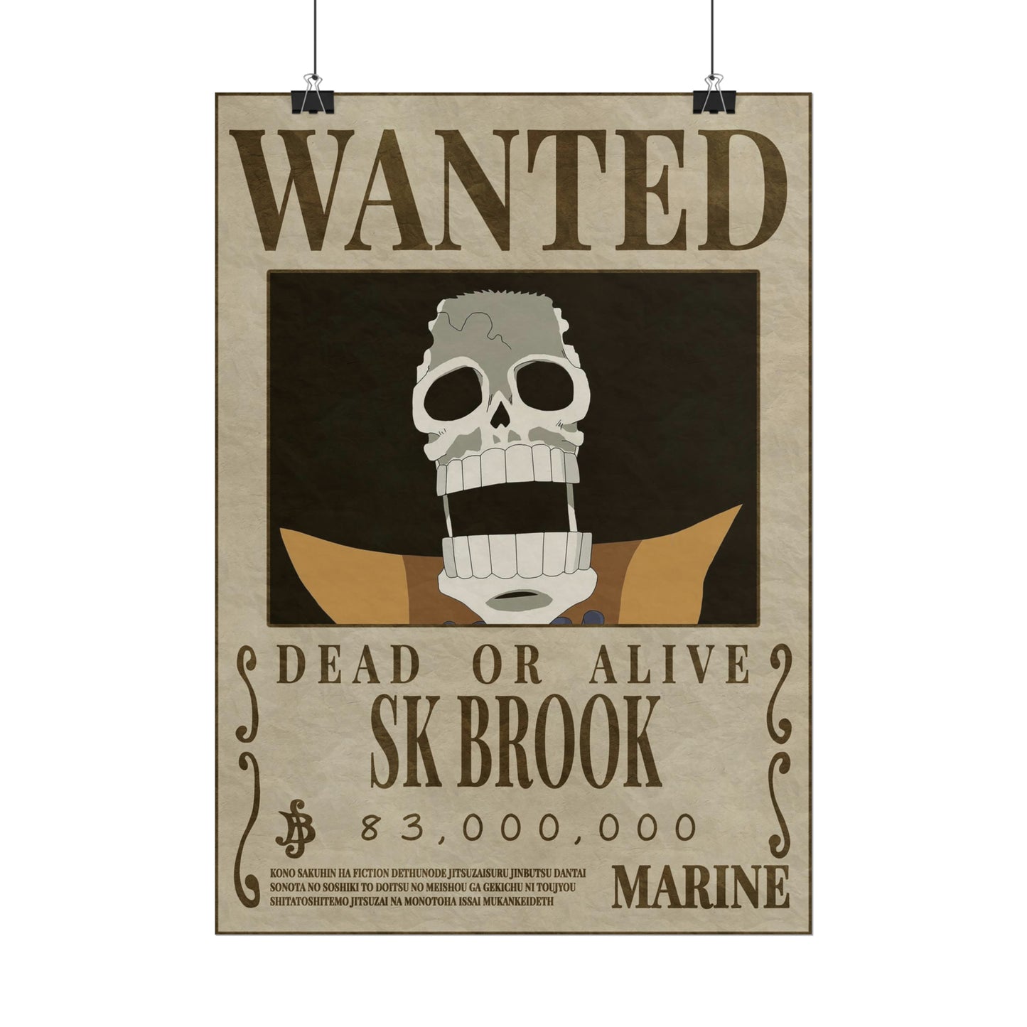 One Piece - SK Brook Wanted Poster