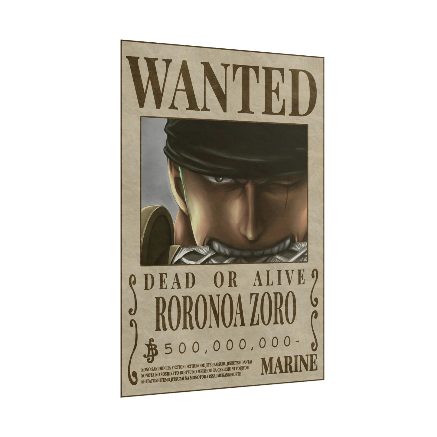 One Piece - Roronoa Zoro Wanted Poster