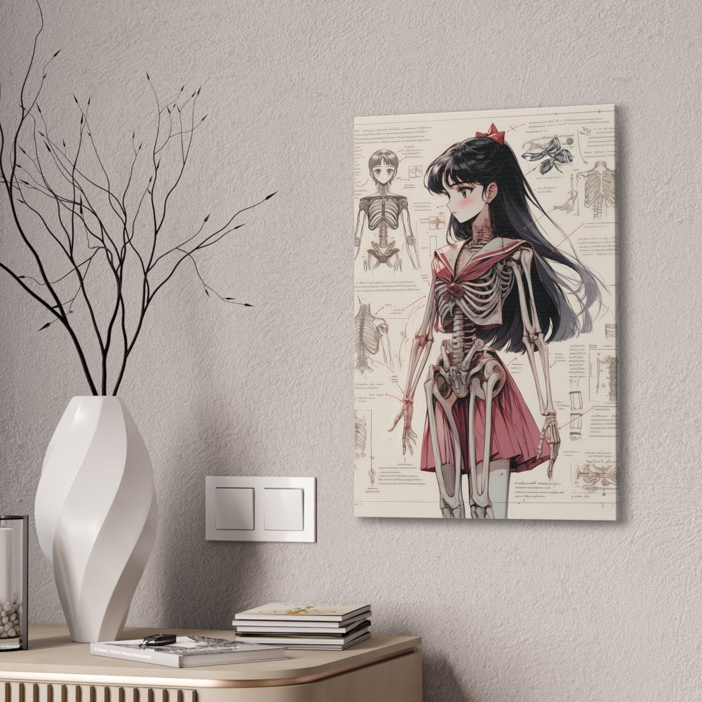 Sailor Moon - Sailor Mars Skeleton V2 - Fine Art Canvas