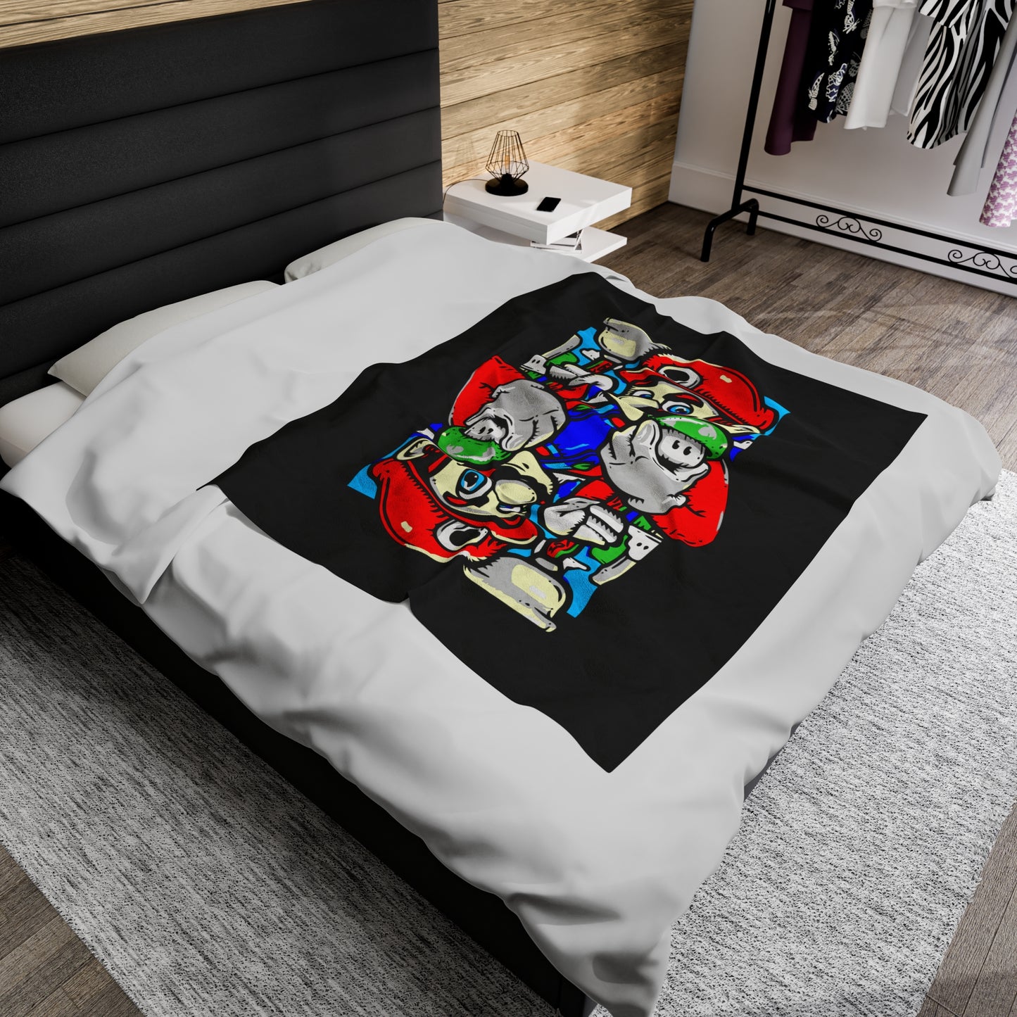 Mario - Playing Card - Velveteen Plush Blanket
