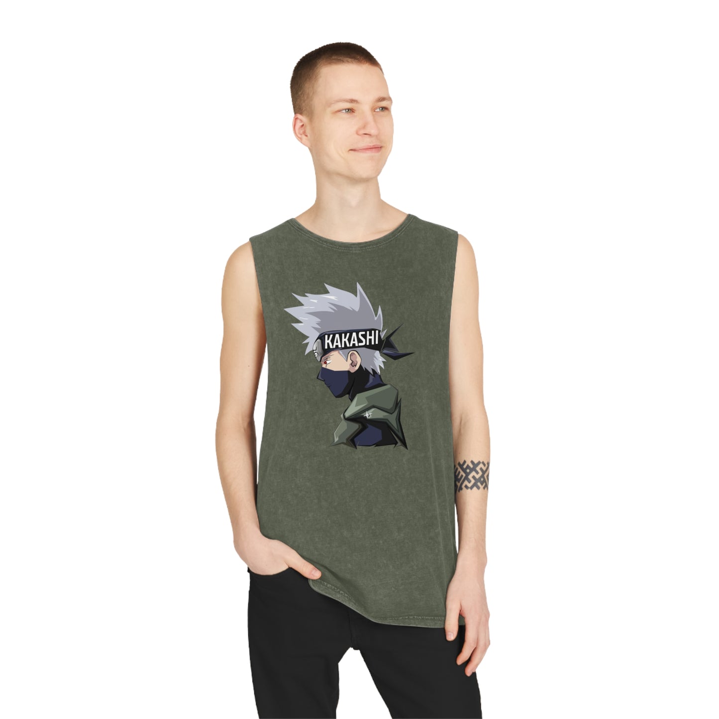 Naruto - Kakashi - Stonewash Tank Top