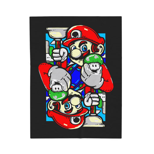 Mario - Playing Card - Velveteen Plush Blanket