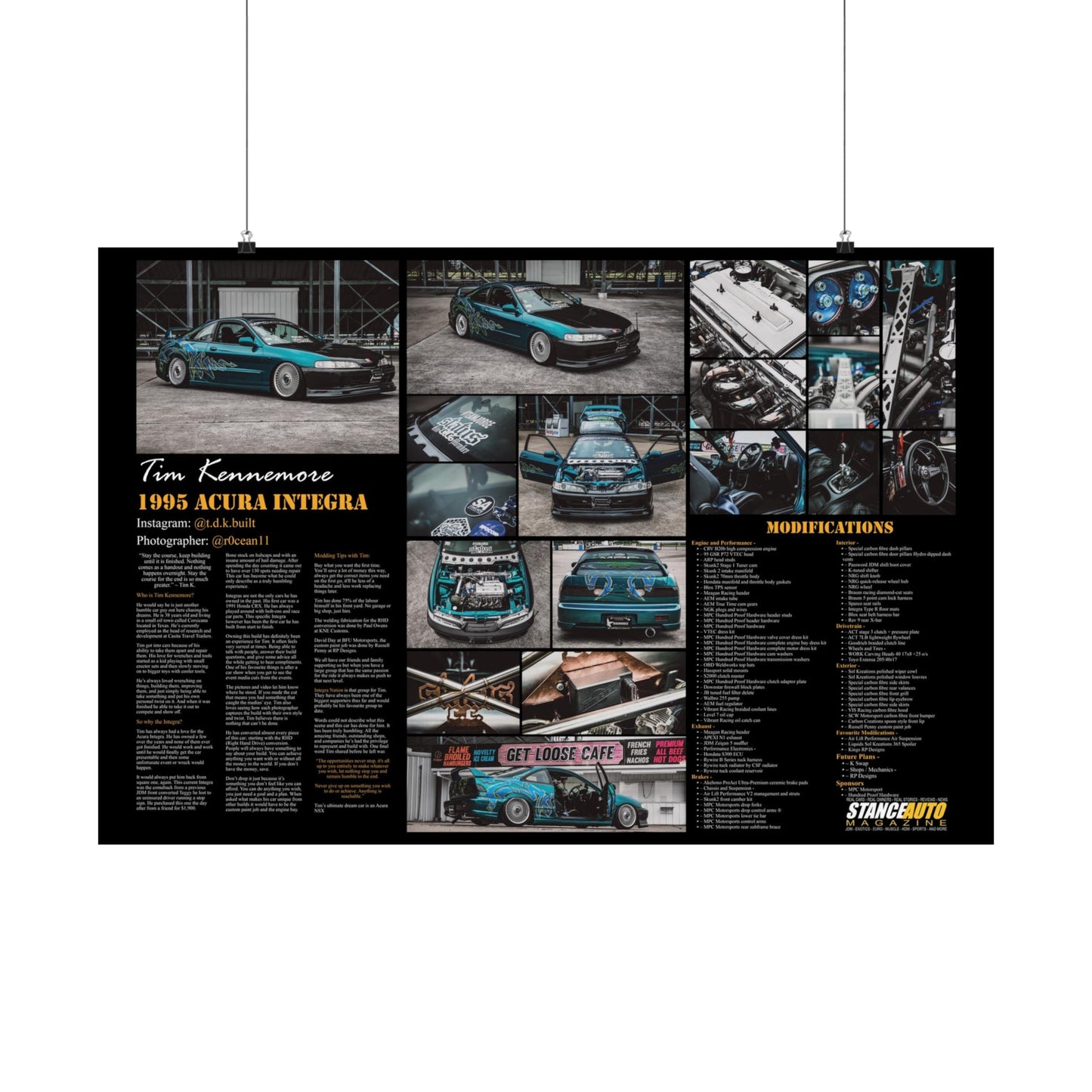 Stance Auto Magazine - 1995 Acura Integra - Poster
