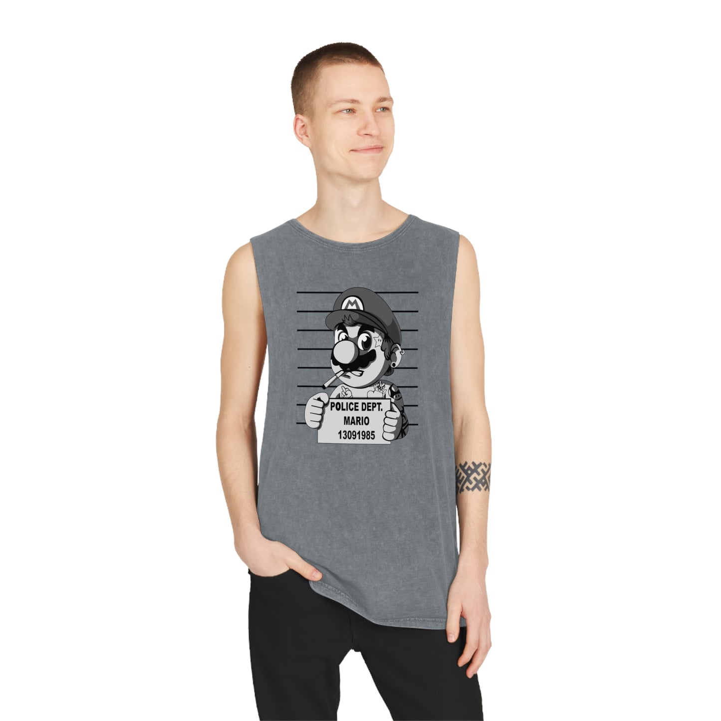 Mario - Mug Shot - Stonewash Tank Top