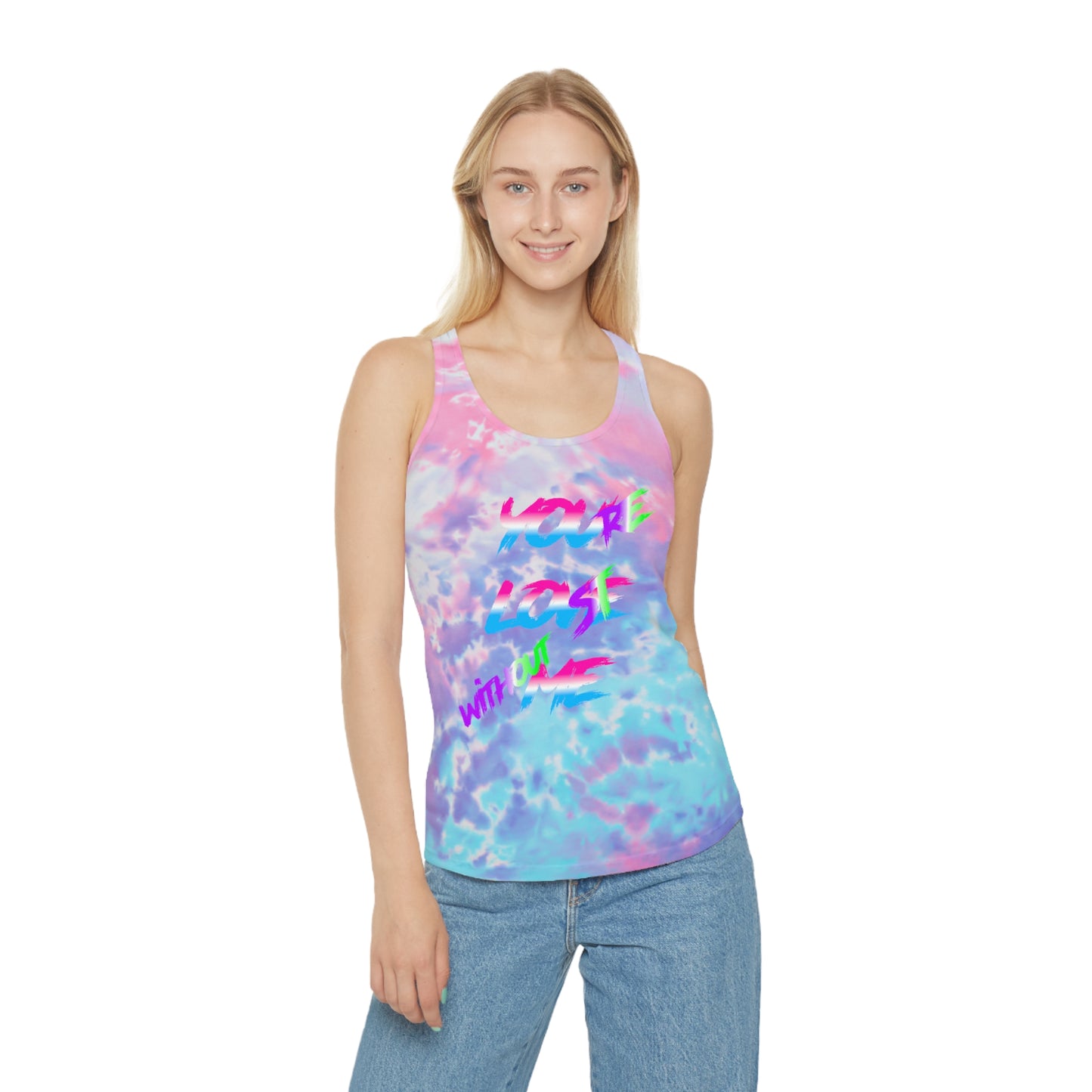 r0cean11 - You Love Me - Womens Tie Dye Racerback Tank Top