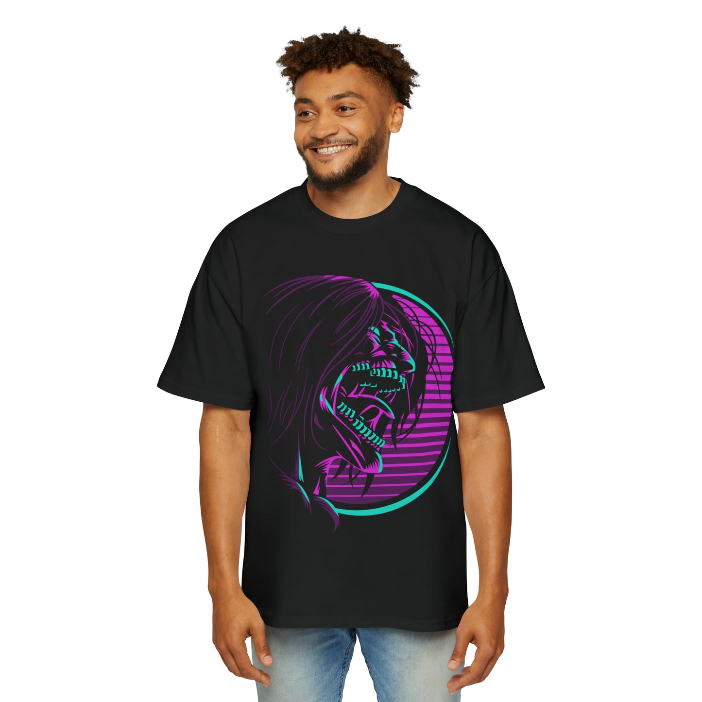 Attack on Titan - Eren Yeager Vaporwave - Heavy Oversized Tee