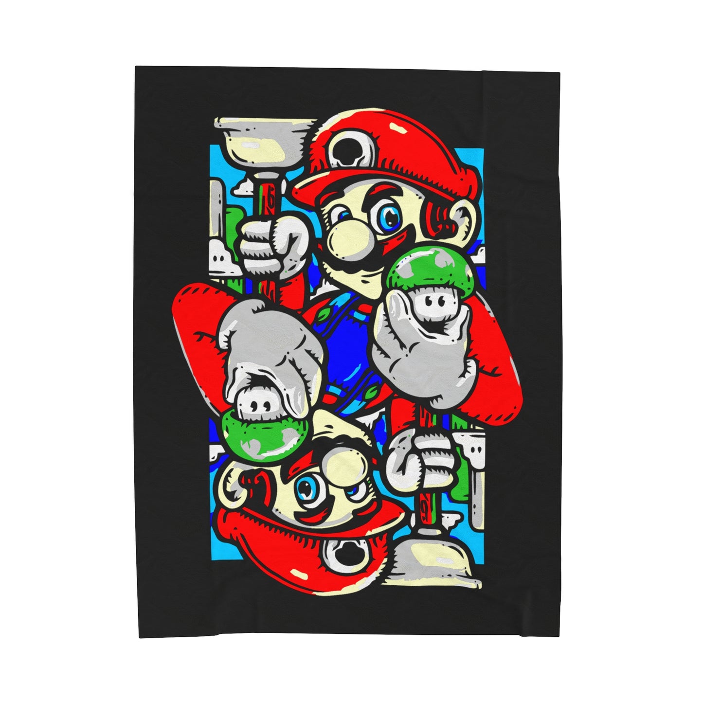 Mario - Playing Card - Velveteen Plush Blanket
