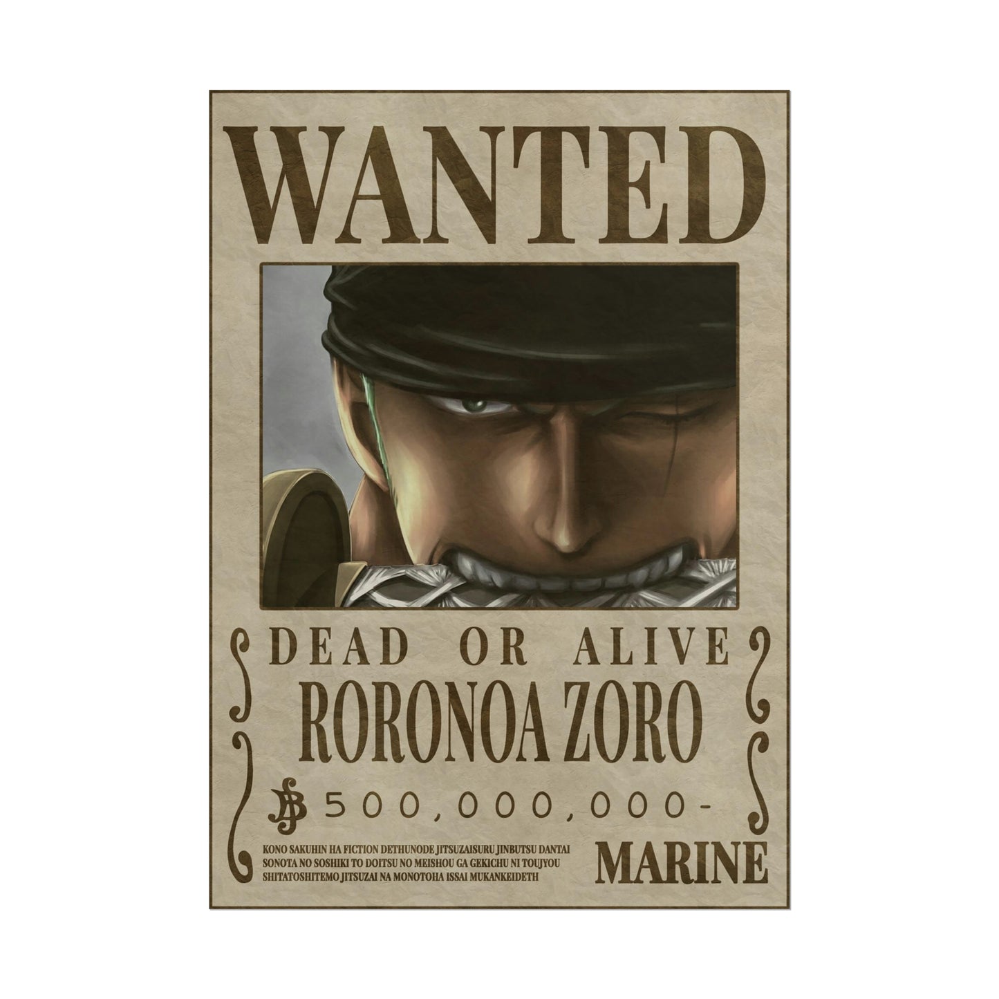 One Piece - Roronoa Zoro Wanted Poster