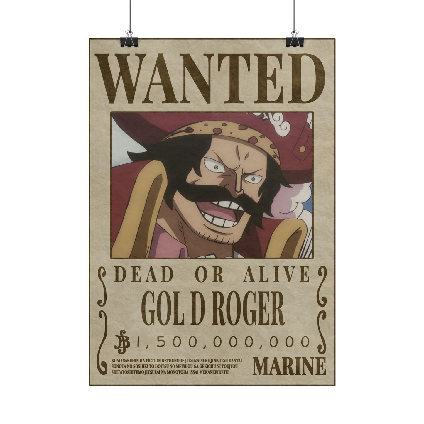 One Piece - Gold Roger Wanted Poster