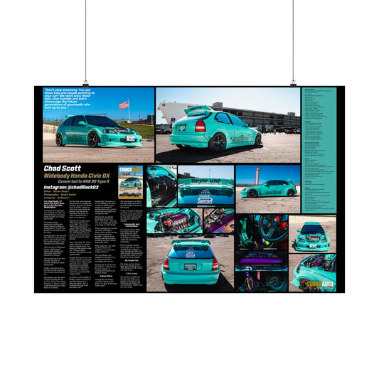 Stance Auto Magazine - 1997 Honda Civic DX Hatchback (Converted to RHD 99 Type R) - Poster