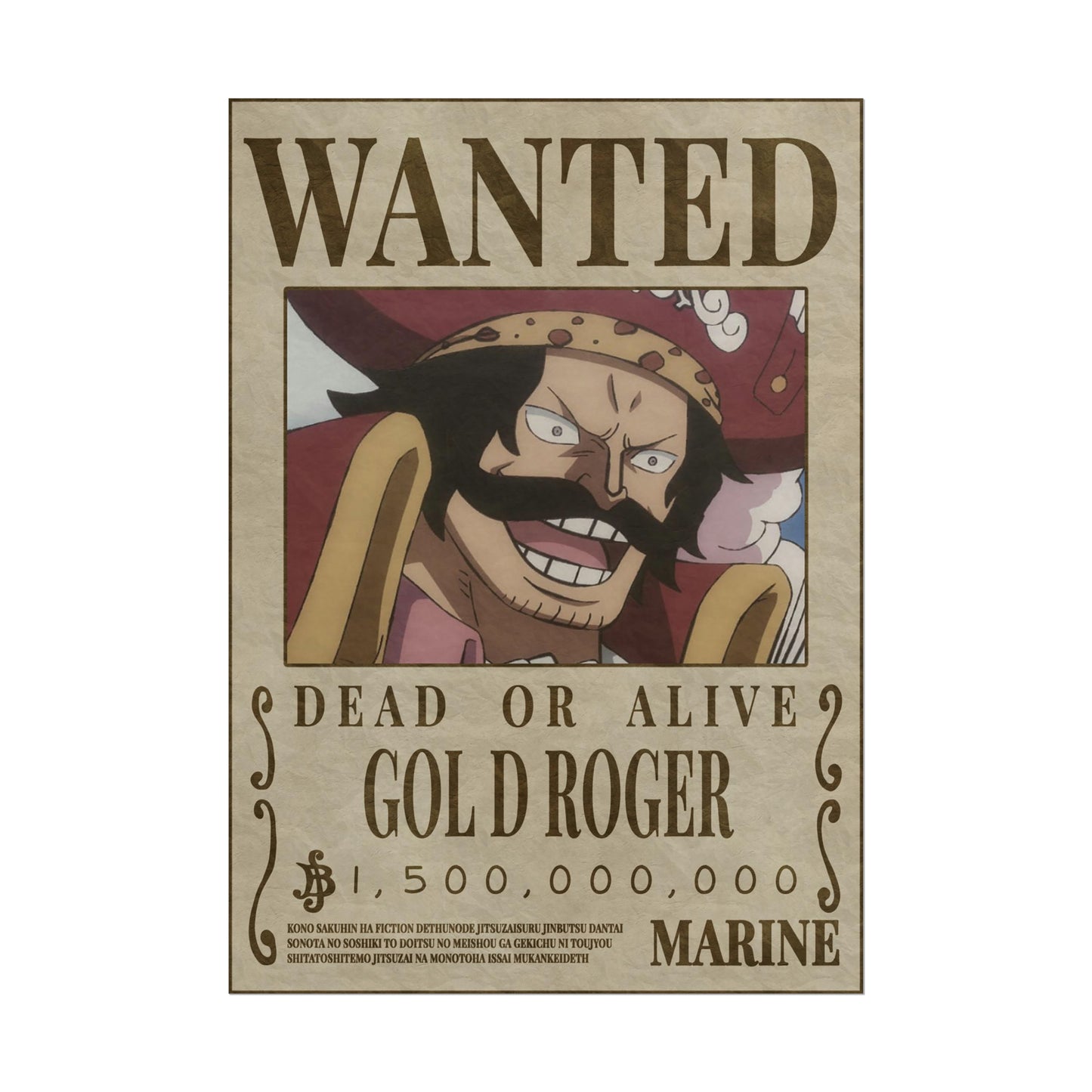 One Piece - Gold Roger Wanted Poster