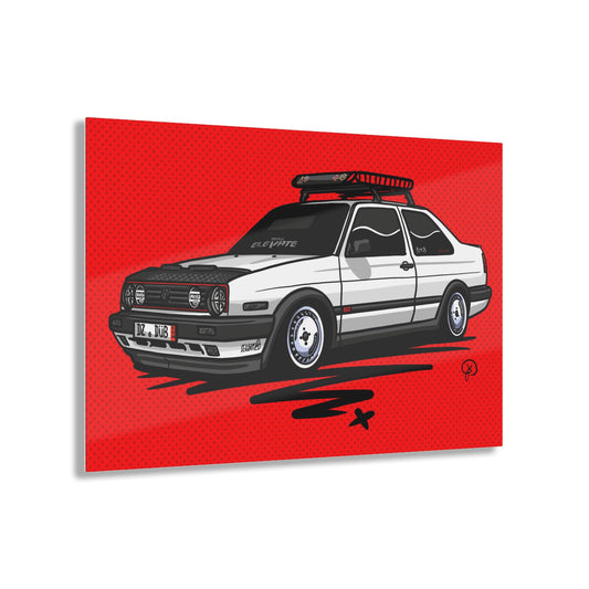 Sxetched X r0cean11 - 1988 VW Jetta Coupe - Acrylic Print