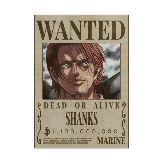 One Piece - Shanks Wanted Poster